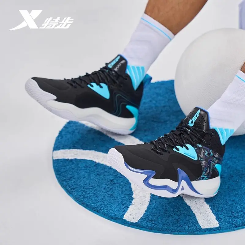 Xtep Basketball Shoes Men's Fierce Combat Series Actual Combat Boots Outdoor Sneakers New Versatile Casual Sports Shoes