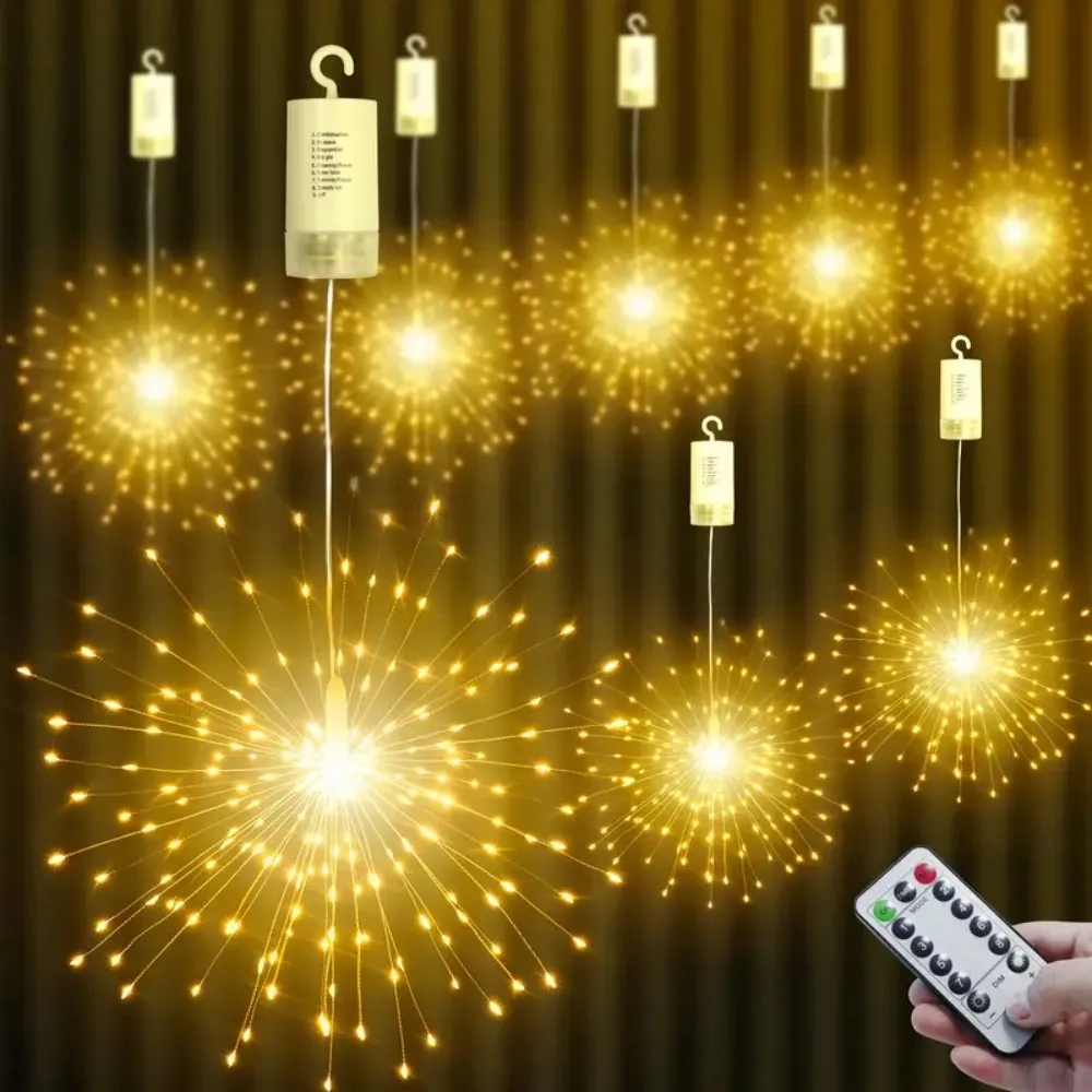1PC LED Copper Wire Firework Lights,Battery Powered 8 Modes Fairy Light for Home,Party,Wedding,outdoor,Garden image 2