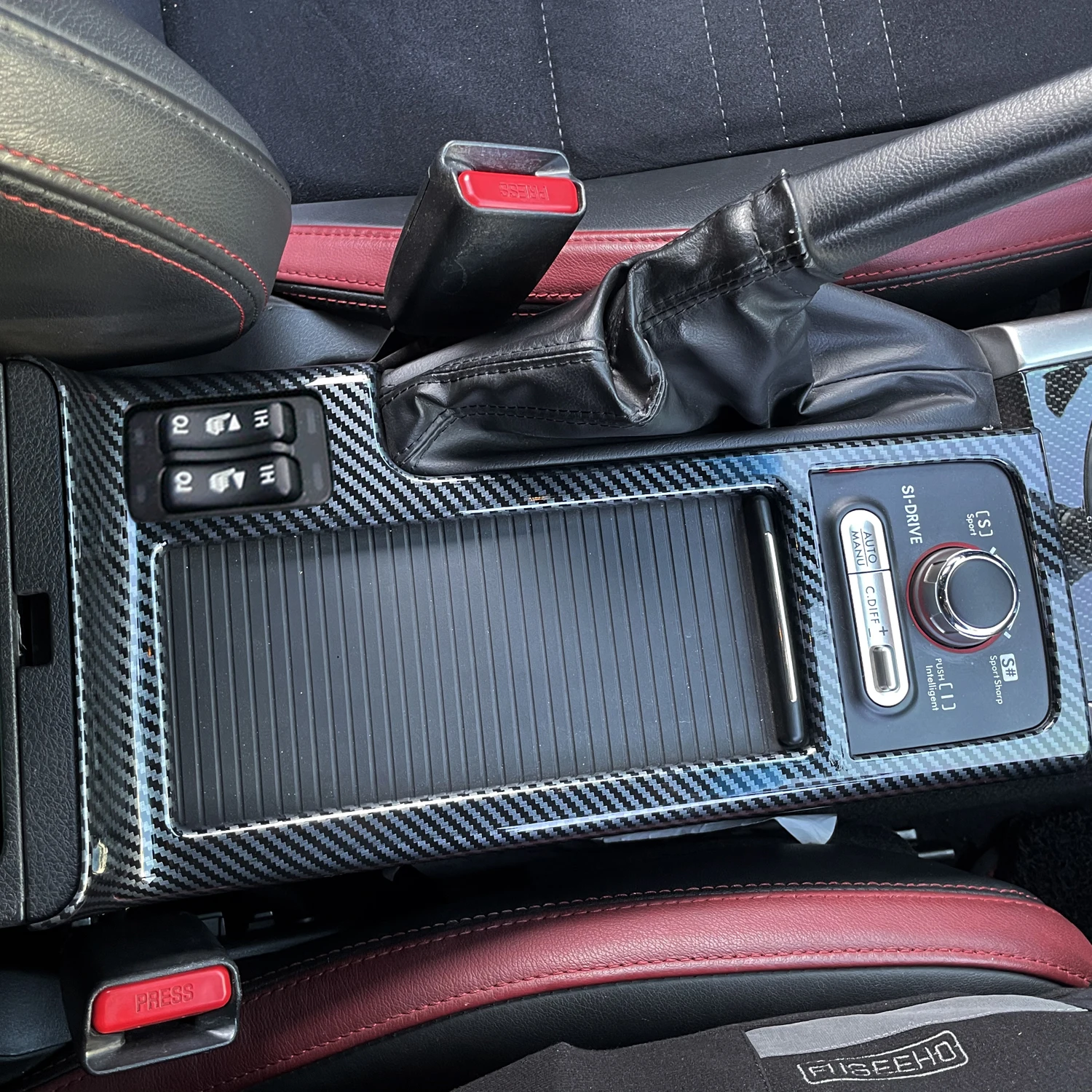 

Для Subaru WRX STI 2015-2021 автомобильные аксессуары, центральная консоль, автоматическая подъемная крышка переключения передач, накладка из АБС-пластика, стиль из углеродного волокна, 1 шт.