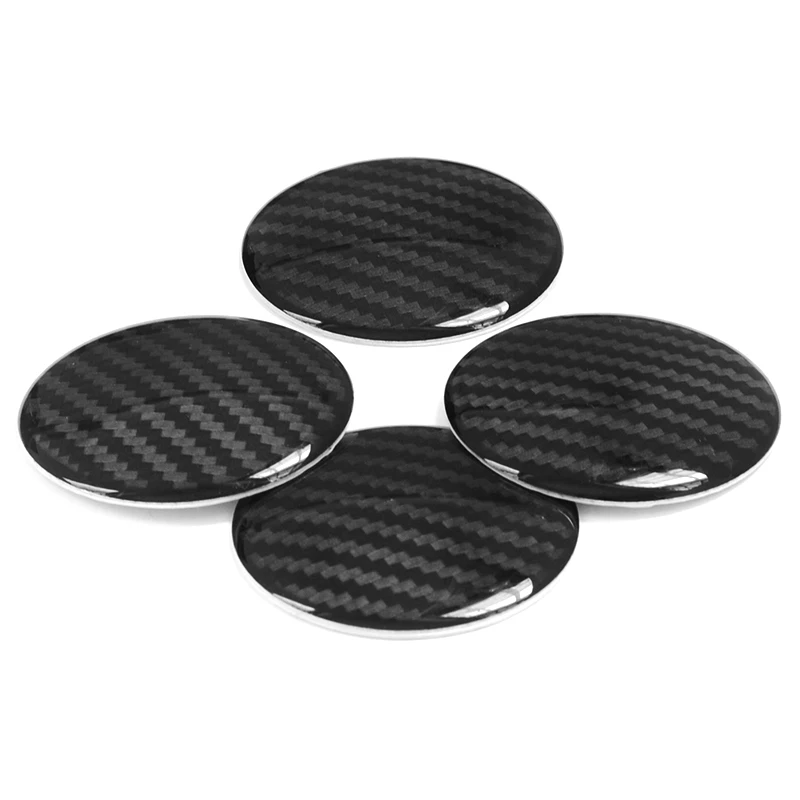 4Pcs/Lot 56mm Carbon Fiber Glue Resin + Aluminum Car Wheel Center Hub Caps Logo Sticker for Rim Hubcap Car Styling Accessories