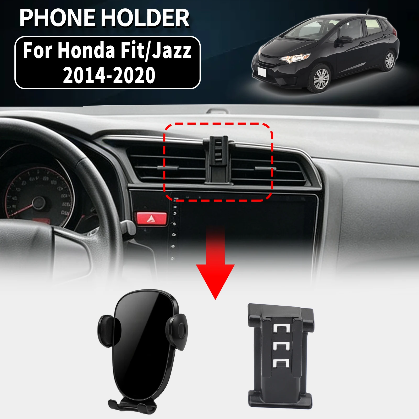 Suporte para Telefone Específico para Veículo Honda Fit Jazz GK 2014-2017 2018 2019 2020 LHD, Suporte para GPS de Carro, Acessórios Automotivos de Fác