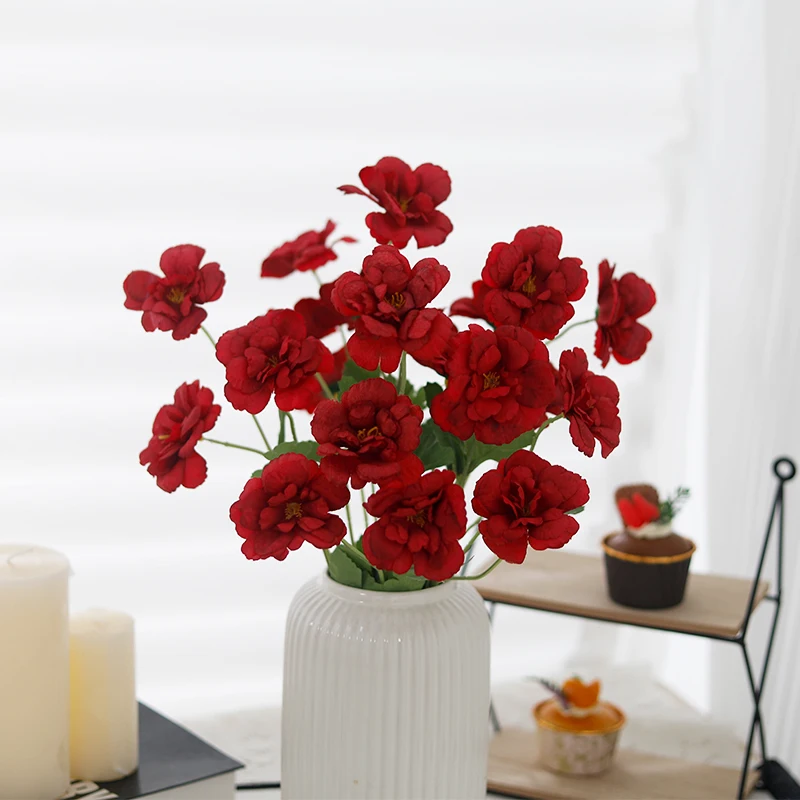 Artificial Flower Gardenia Poppy Fake Flowers Room Wedding Home Table Vase Decorations Christmas Wreath Party Garden Arrangement