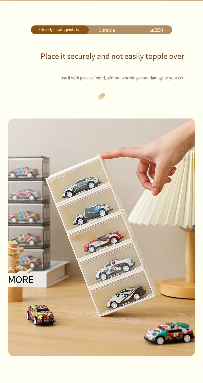 5 шт., витрина для модели автомобиля с дверцей, прозрачная разделенная стойка для хранения Hot Wheels Tomica, пылезащитный коллекционный органайзер