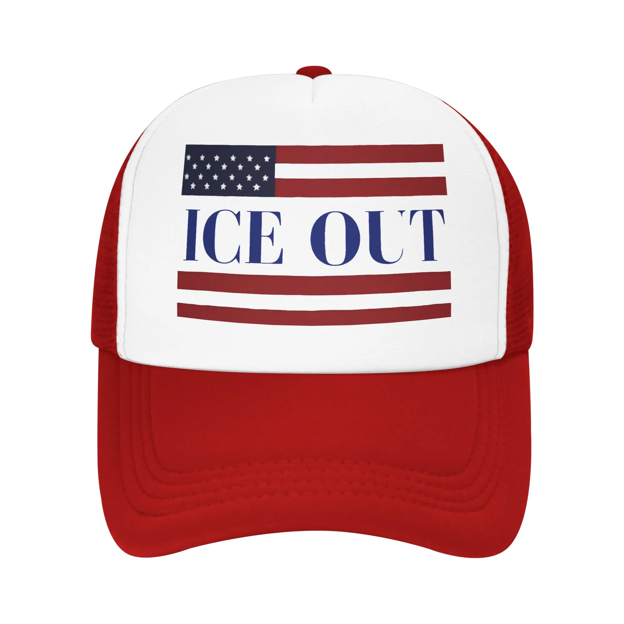 ice Out  Anti Ice Minneapolis Abolish Ice Outfits Mesh Trucker Hat Unisex Breathable  Mesh-back Snapback Cap Vintage Adjustbale