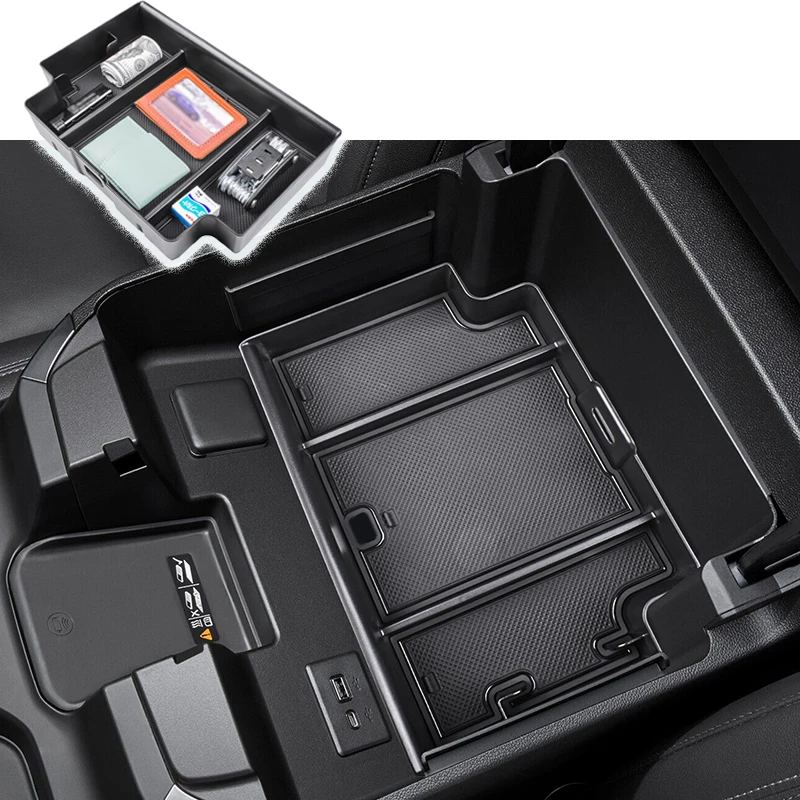 Center Console Organizer Tray for Chevy Silverado/GMC Sierra 1500 2023 2024, 2024 Silverado/Sierra 2500HD 3500HD Accessories