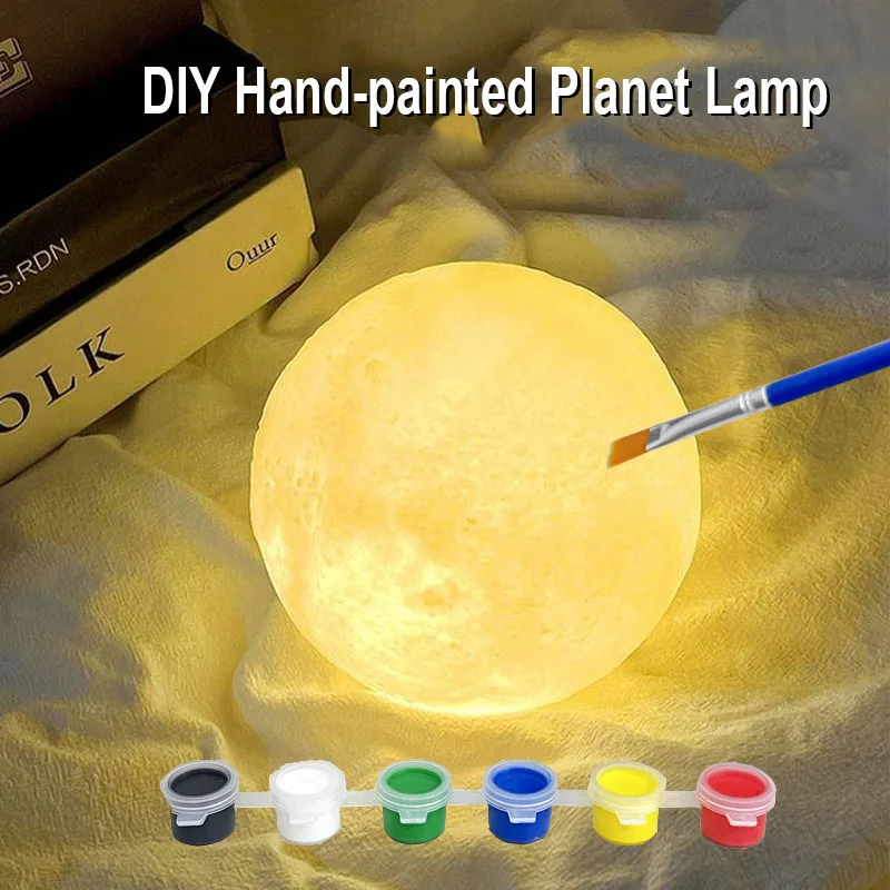

Daytime hand drawn moonlight DIY painting materials, planet night lights, home decoration, Halloween Christmas hand drawn