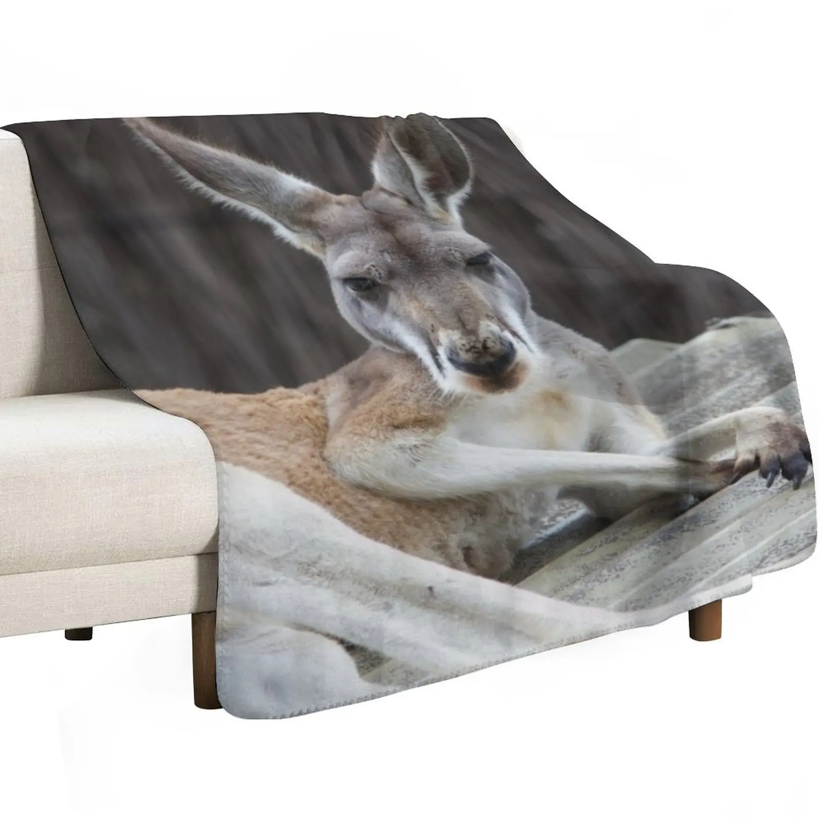 Red Kangaroo Throw Blanket sofa bed Luxury Throw Summer Thermals For Travel Soft Plush Plaid Flannels Blankets