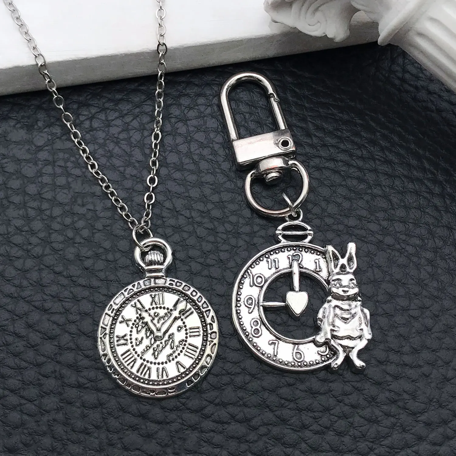 44/45pcs Antique Silver Bronze Tone Alice in Wonderland Charm Tales Tea Party Steampunk Skeleton Keys Pendants for DIY Jewelry image 3