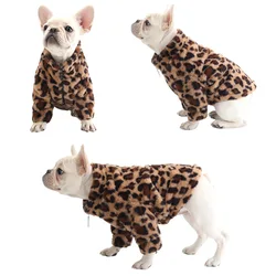 2XL Plus size New Leopard Pattern Rabbit Fleece Autumn and Winter Dog Clothing Pet Thickened Warm Fur Coat Pet Apparel Luxury