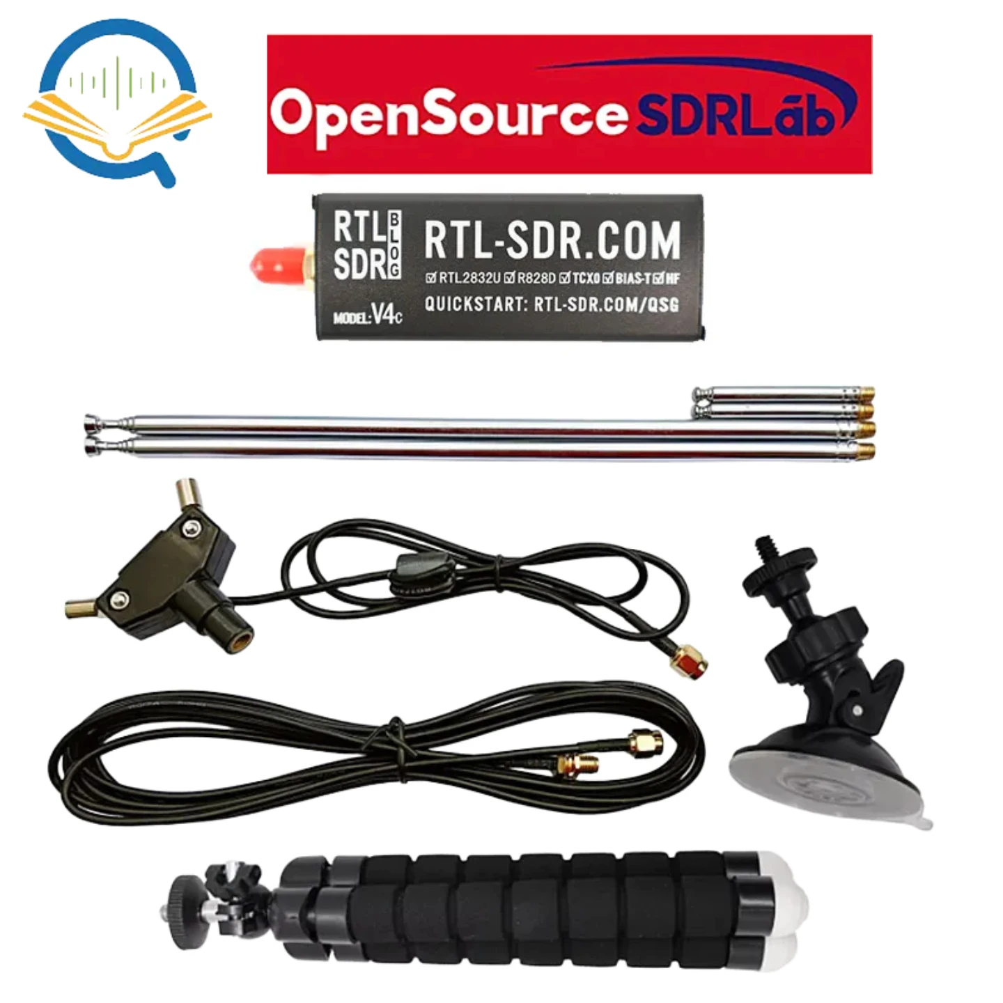 OpenSourceSDRLab Original RTL-SDR Blog RTL SDR V4 Type-C R828D RTL2832U 1PPM TCXO SMA RTLSDR Software Defined Radio with Multipurpose D