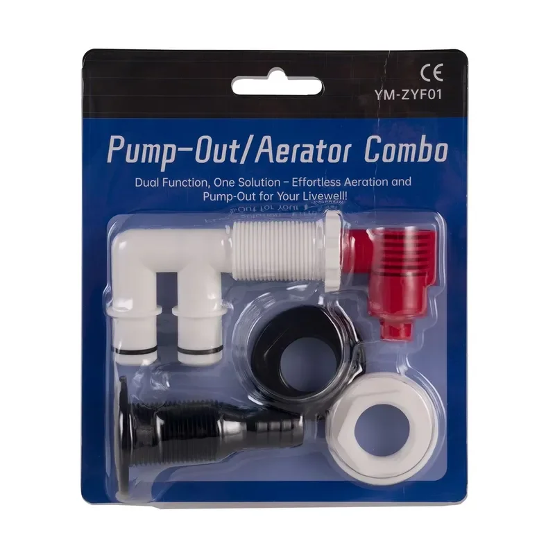 Boat Aerator and Drainage Kit with Push Pull Control High Efficiency Venturi Oxygen System for Marine Fish Tank Live Well