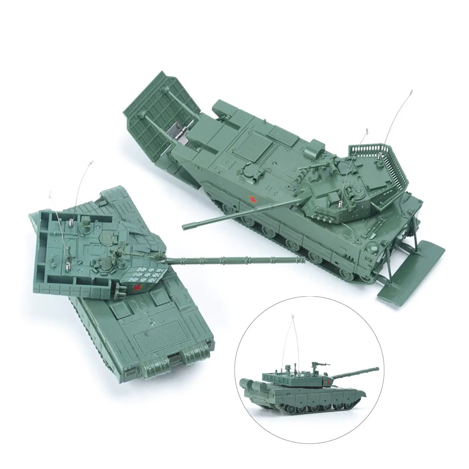 2 Pieces 1:72 Vehicles Model Set, Armored Car Puzzles Tank Model, Collection Model DIY Puzzle for Birthday