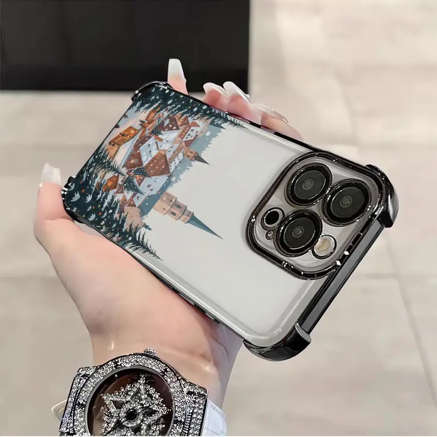 عيد الميلاد سانتا كلوز قضية الهاتف لسامسونج غالاكسي A24 A25 A35 A36 A26 A16 A33 A52 A17 A21s A15 A13 غطاء واضح