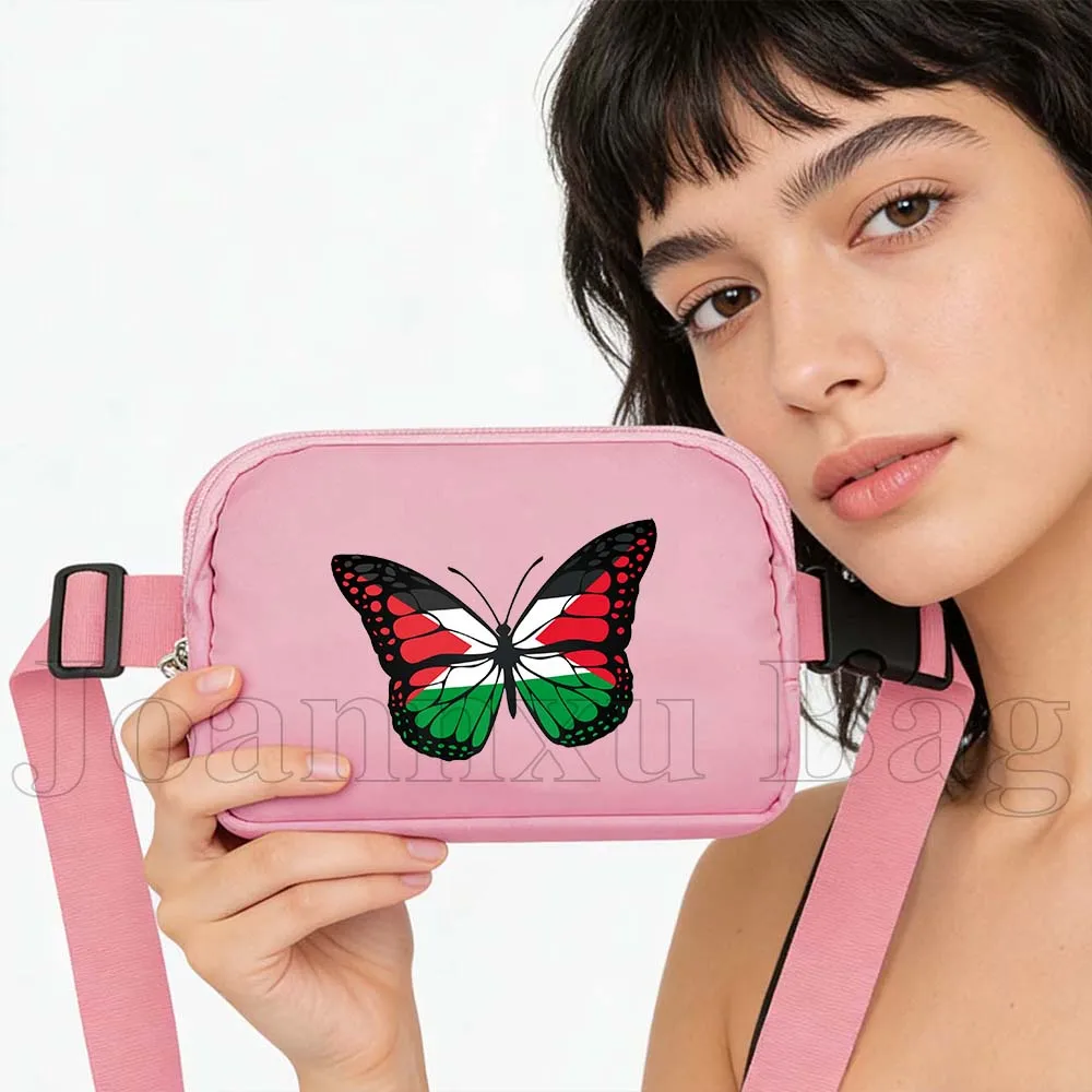 

Pink Sport Waist Bag Waterproof Cycling Butterfly Arabic Gifts Women Fanny Pack Wallet Portable Gym Jogging Cross-Body Pocket