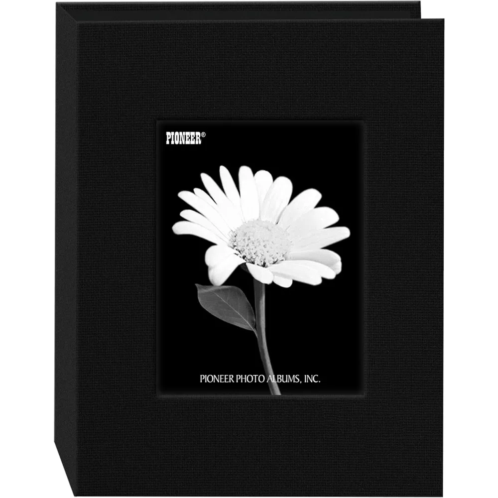 

Pioneer Photo Albums Mini Fabric Frame Cover Photo Album 24 Pockets Hold 4x6 Photos, Deep Black