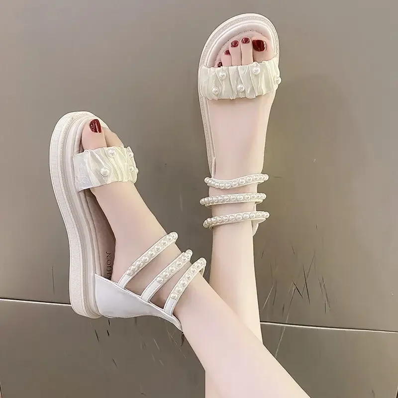 

Women's Sandals Platform Roman Style Ladies Shoes Korea Summer 2025 Comfortable Casual Footwear Vintage On Sale Vip Wholesale