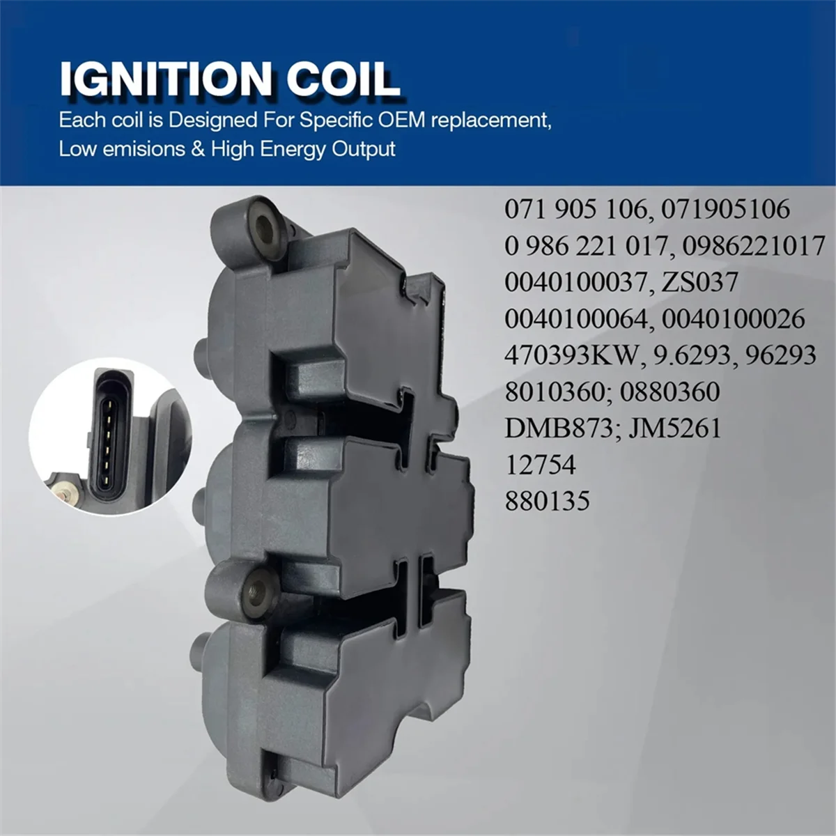 

Durable 071905106 Car Ignition Coil for SEAT Toledo VW VOLSWAGEN