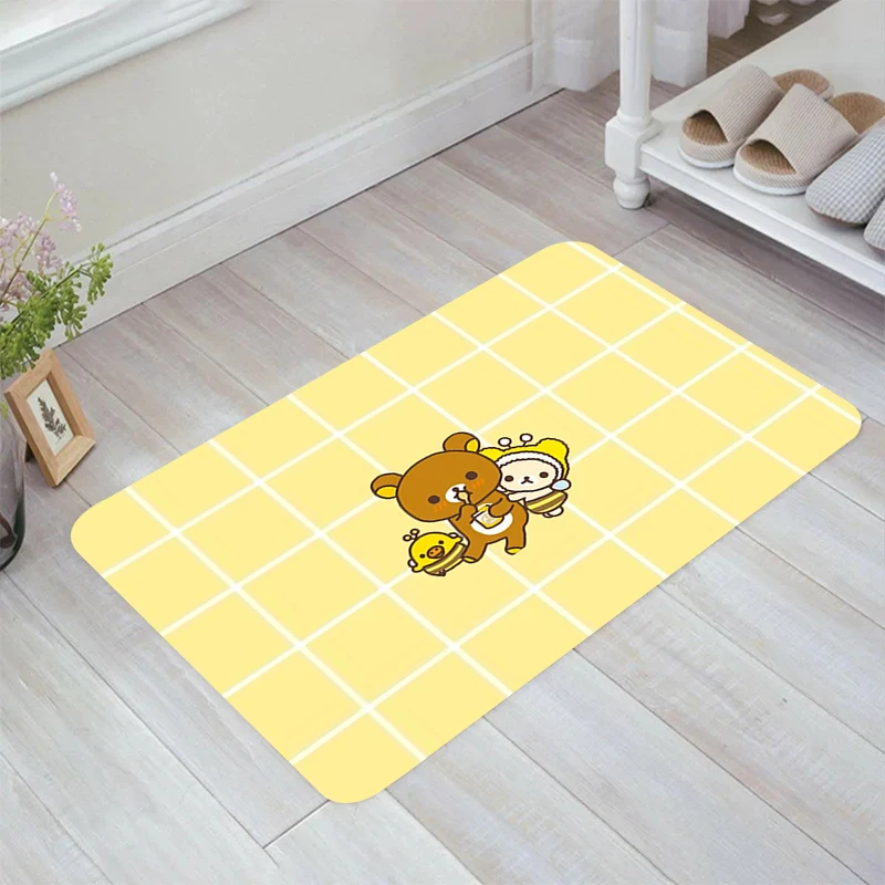 Cute R-Rilakkuma Floor Mat Rugs Kitchen Carpet Carpets Room Mats Doormat Entrance Door Balcony Home Foot Rug Bathroom Bath House