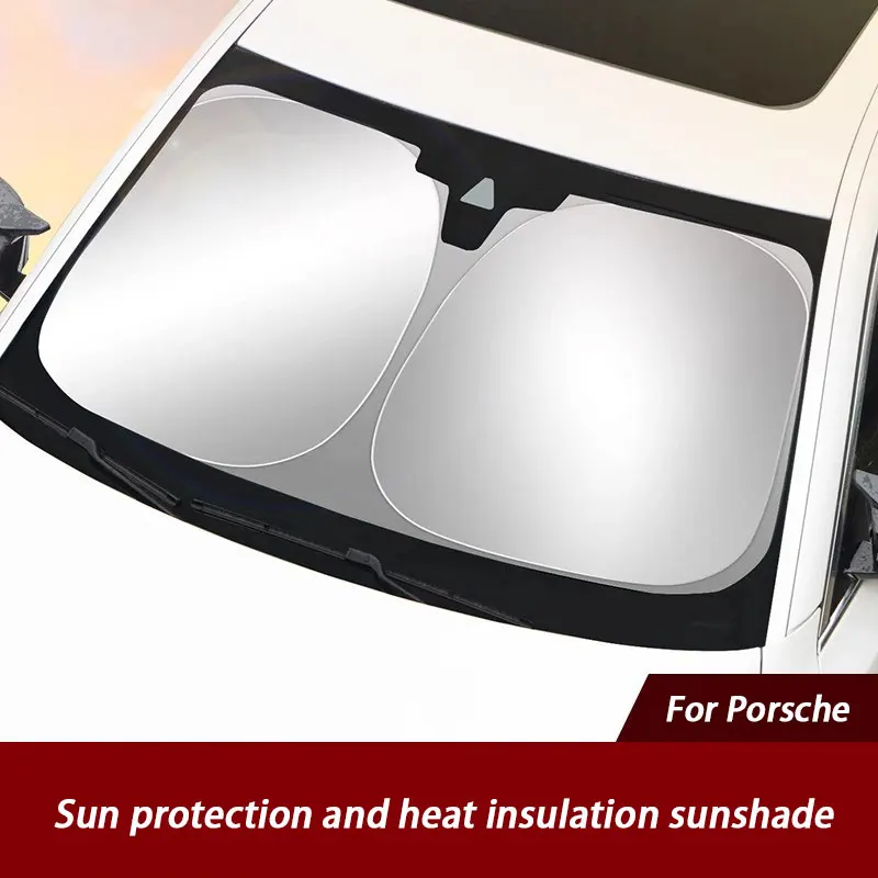 

For Porsche Cayenne Macan Panamera 718 Cayman Boxster Car Windshield Sunshade Cover Folding Front Sun Shade Visor UV Protection