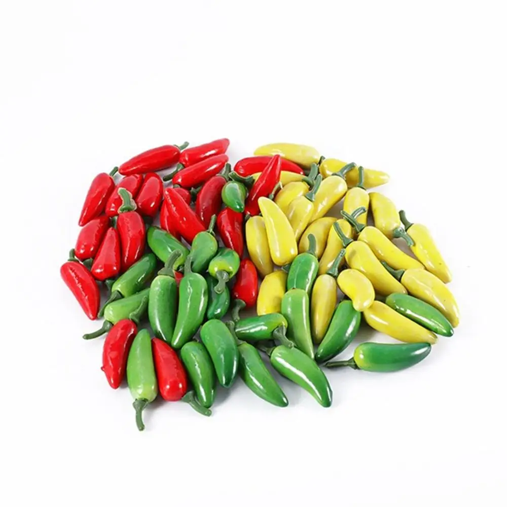 10 PCS Artificial Plastic Simulation Chili Pepper Plants Corsage Putting Fruit Vegetables For New Year's Home Decoration