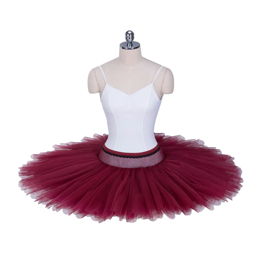 FLTOTURE Professional 9 layers Adjustable Ballet Half Tutu Girls Dance Practice Costumes Ballerina Rehearsal White Half Skirts