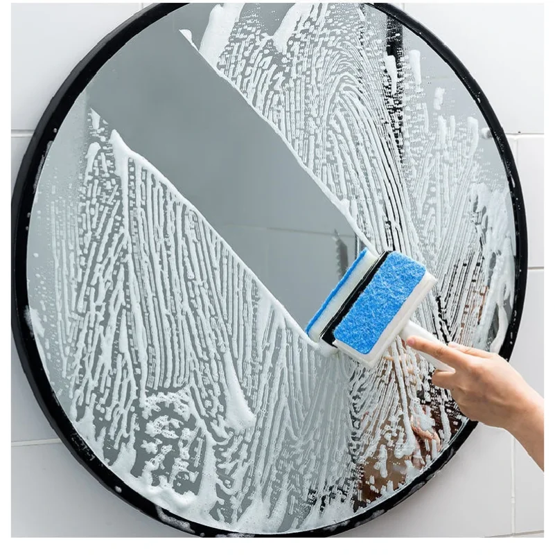 2in1 Glass Window Wiper Soap Multifunctional Cleaning Brush Cleaner Squeegee Mirror Bathroom Wall Cleaning Brush Tools for Home