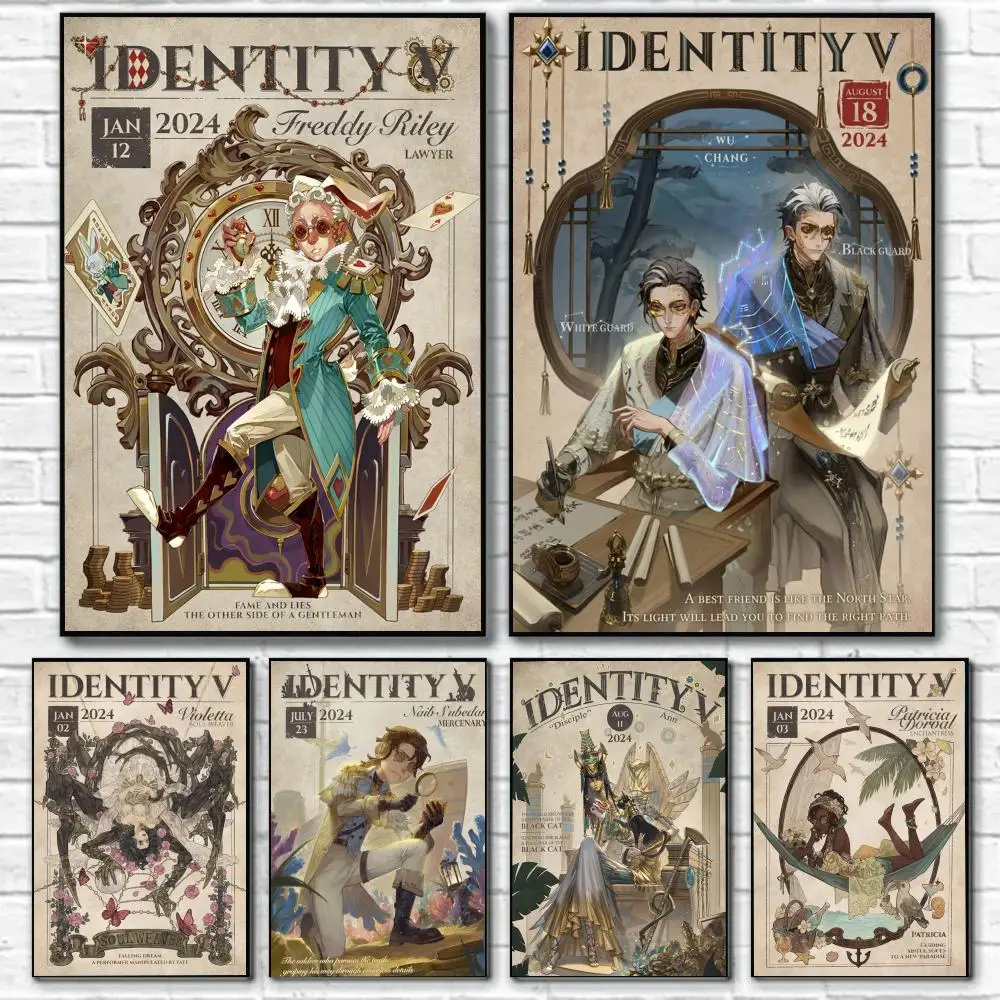 

Классический игровой постер I-Identity V, декор для стен комнаты, водонепроницаемые наклейки для украшения дома, бара, спальни