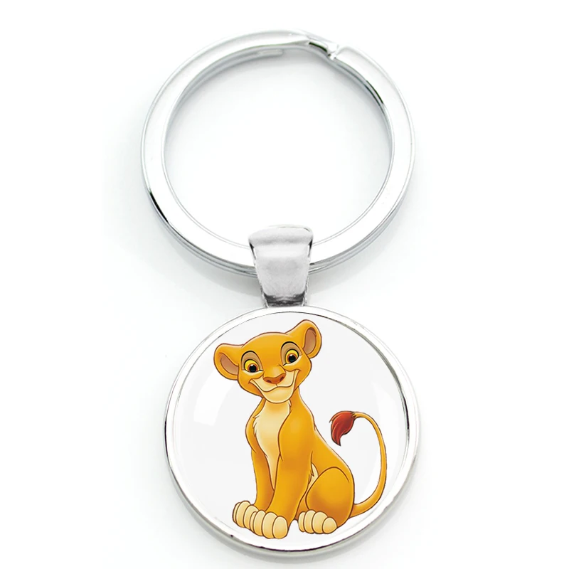 Portachiavi mentale portachiavi Disney The Lion King Badge ciondolo gioielli Rey Leon Le Roi Lion Baby portachiavi anello Decor per borsa bambini