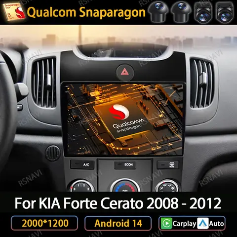 안드로이드 14 자동차 라디오 KIA Forte Cerato 2008 2009 2010 2012 멀티미디어 비디오 플레이어 GPS 네비게이션 Carplay 자동 4G LTE 5G WIFI
