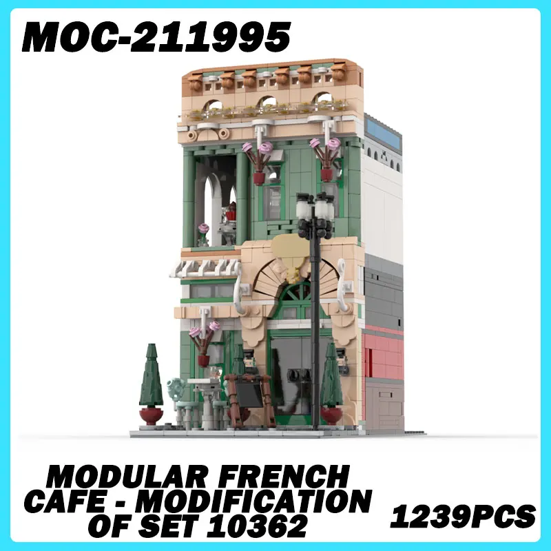 

MOC-211995 Modular French Cafe DIY Model Building Blocks Small Particles Toy Puzzle Building Blocks Puzzle gift 1239PCS