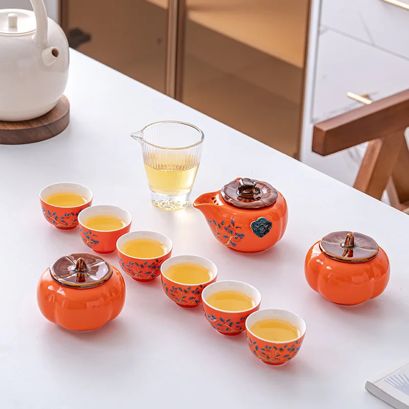 Persimmon Ruyi Tea Company Annual Meeting for Clients Exquisite Business Souvenir Activity Gift Complete Ceramic Set