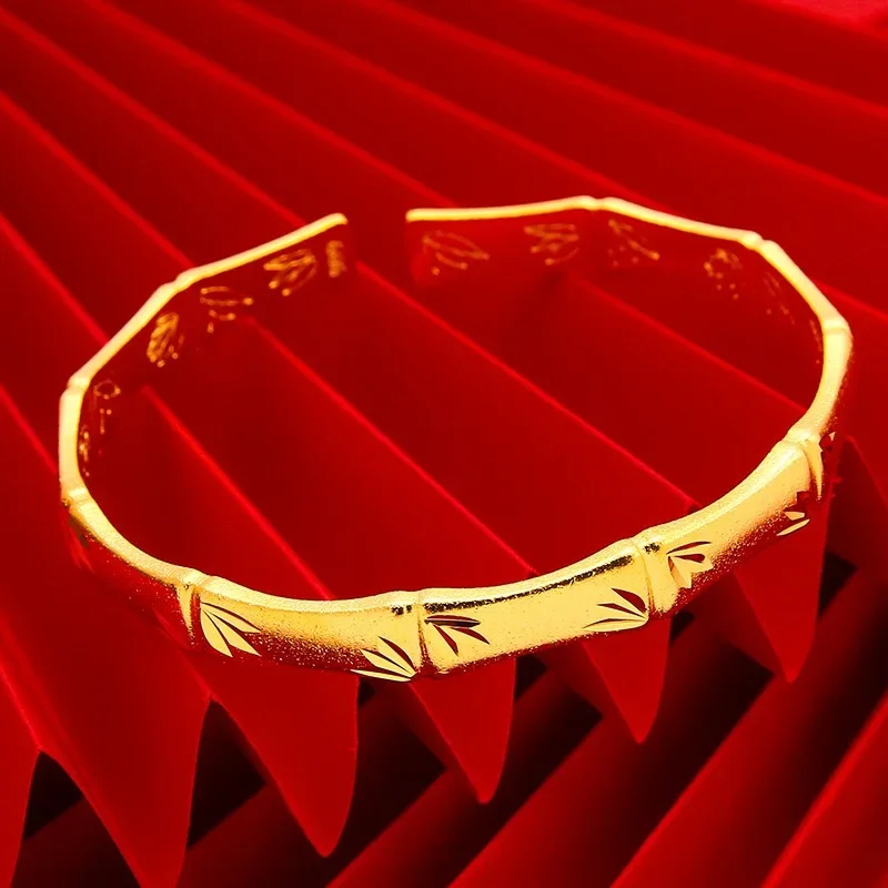 VivoGold9999 24K genuine gold bracelet, bamboo bamboo leaf gold bracelet, gold jewelry