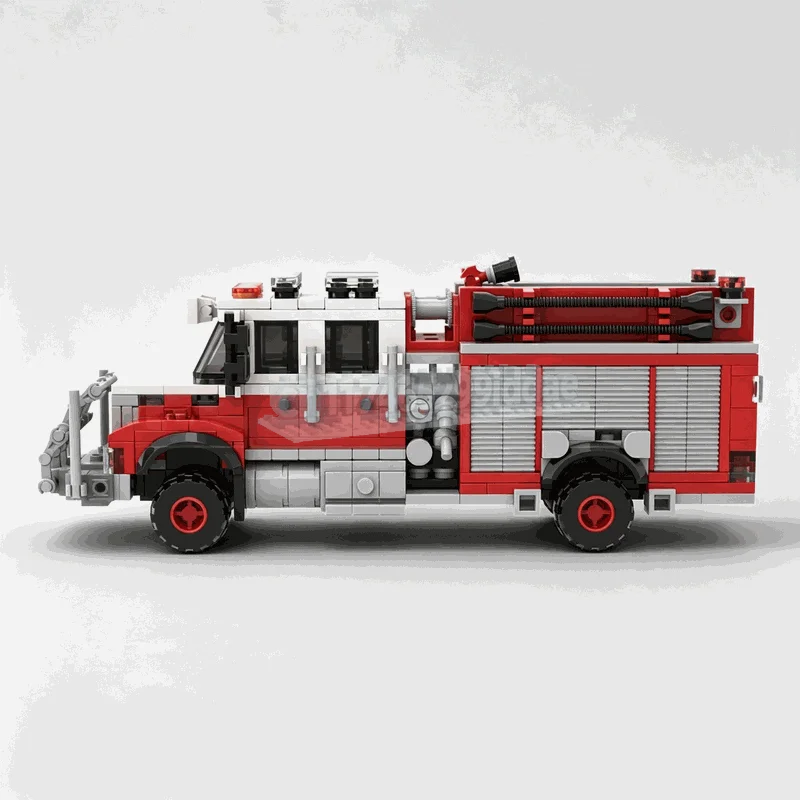 525Parts Terrain Emergency Rescue Utility Truck MOC Off Road Service Car With Functional Accessories Design Building Blocks Toy