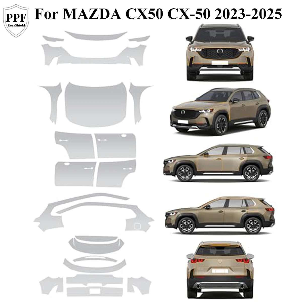 

Car TPU Paint Protection Film For MAZDA CX50 CX-50 2023-2025 Pre-cut PPF Anti-Scratch Clear Cover Resistant Kit Auto Accessories