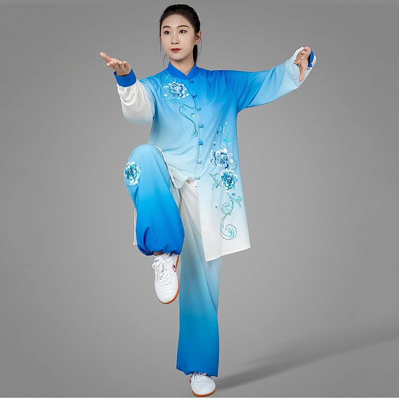 Premium High-End Women's Tai Chi Uniform Spring/Summer 2026 New Gradient Embroidered