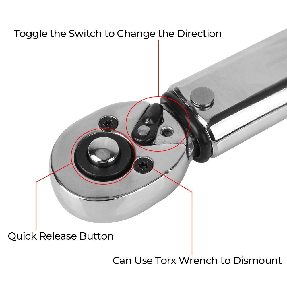 1/4\'\' Drive Professional Adjustable Torque Wrench Spanner Hand Tool For Car Bicycle Motorbike Use 5-25N.m Micrometer