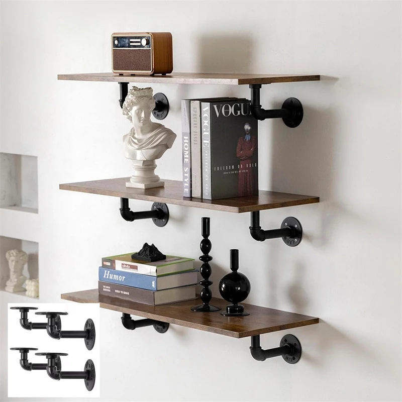 

Bracket Industrial Retro Water Pipe Wrought Iron Bracket 90 Degree Right Angle Loft Storage Shelf Layer Partition Bookshelf