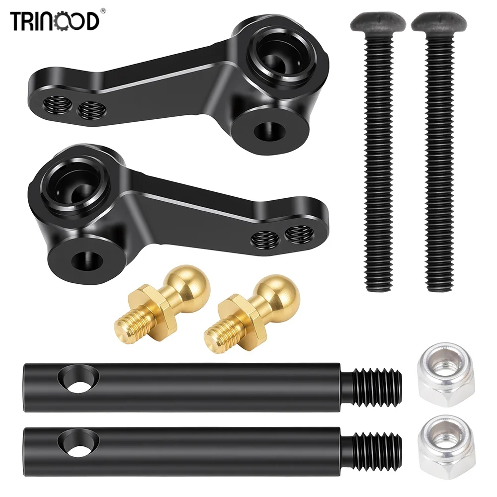TRINOOD Metal Steering Knuckle Upright with Spindle Shaft for 1/12 Tamiya 57409 Lunch Box RC Monster Truck Upgrade Parts