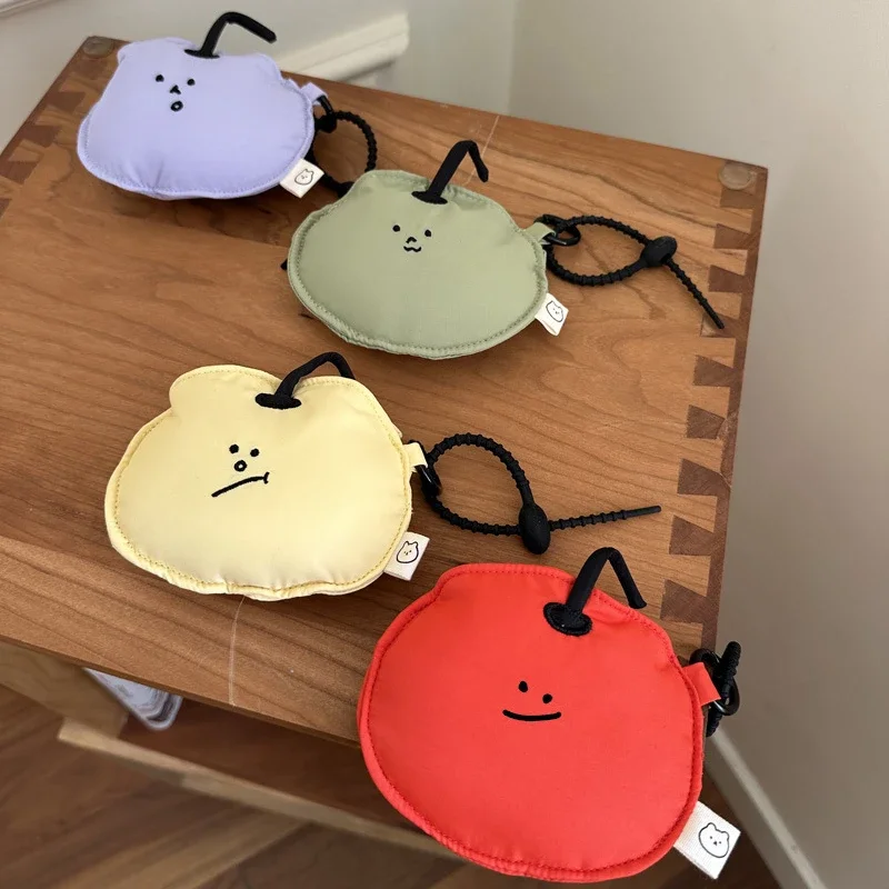 Ins Fashion Cute Fabric Coin Storage Bag Coin Pouch Korean Portable Wireless Earphone Protector Cover Kawaii Charm Pendant Gifts