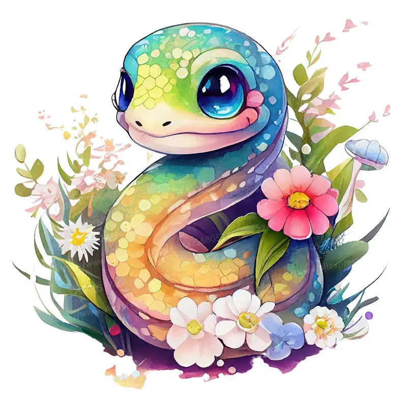 M751 Cute  Baby Snake Wall Sticker Art Mural Living Room Bedroom Cabinet Decoration Home Decor Cute Animal Stickers