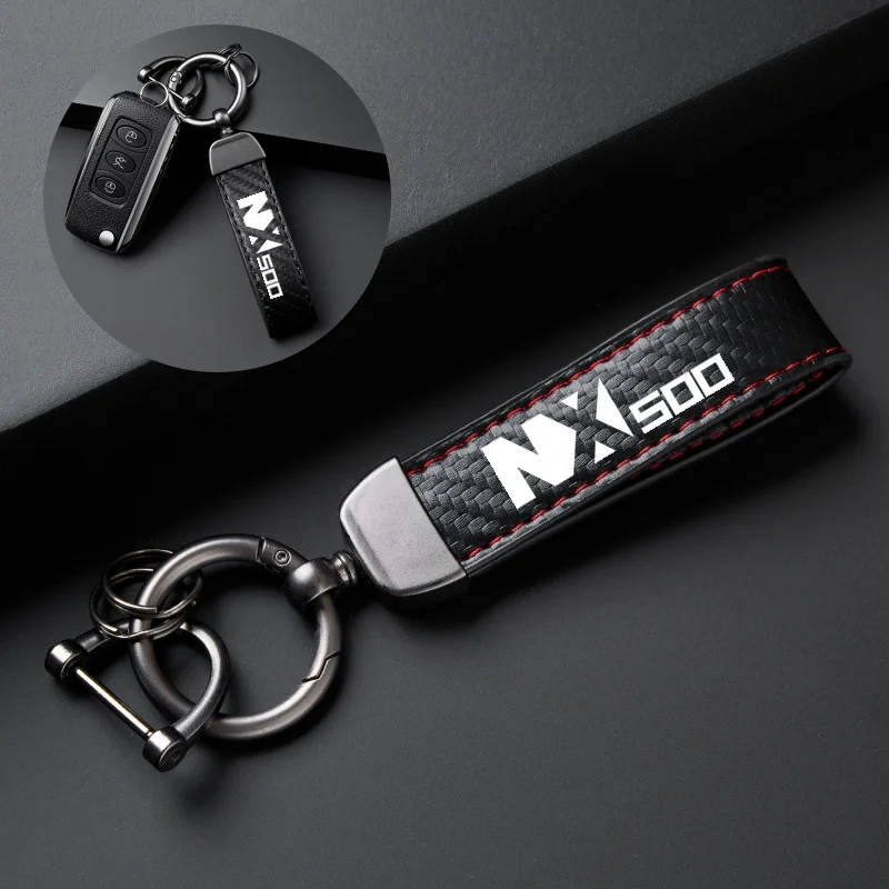 Key Ring Strap Accessories High-Grade Leather Suede Keychain Men Women Car Personality Motorcycle Keyring For HONDA NX500 NX 500