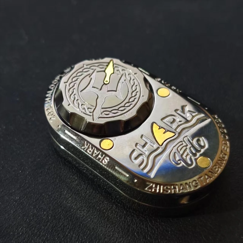 Sea Shark EDC Push Card Mechanical Slider Fidget Spinner Ratchet