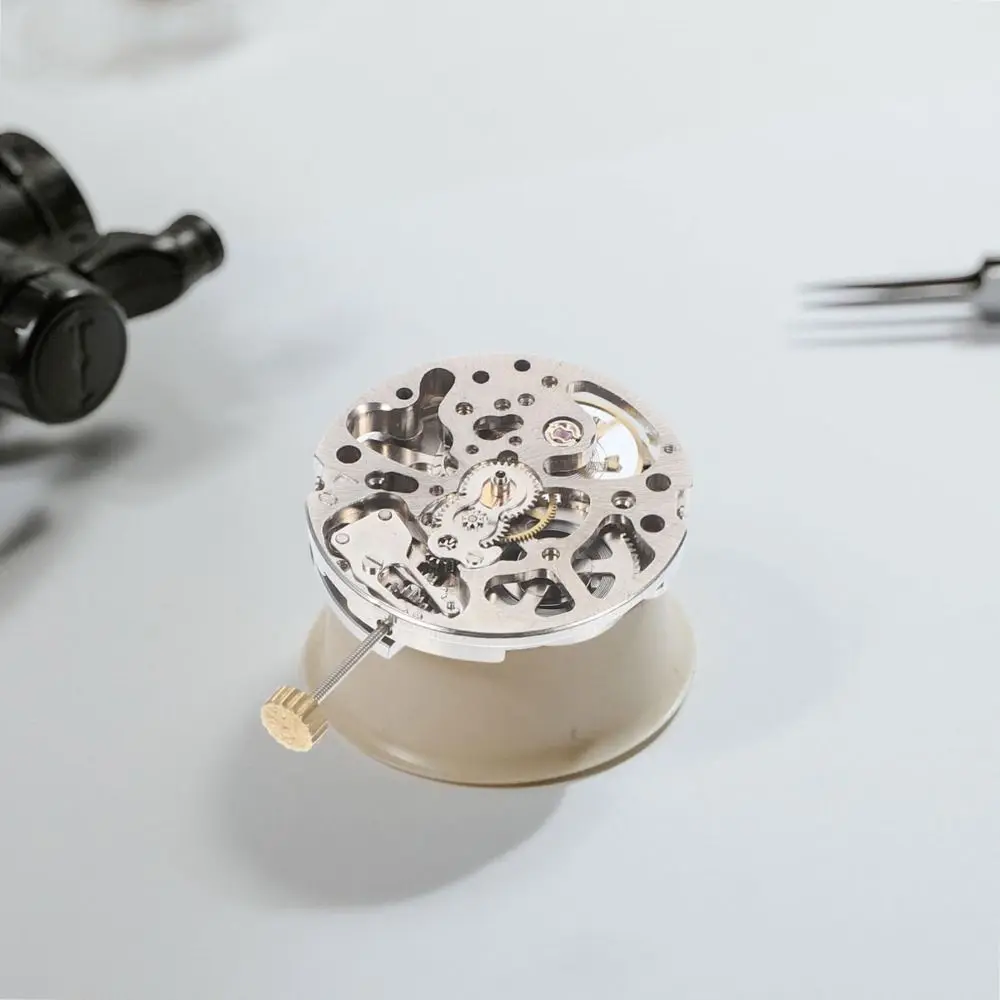 White Movement Watch Movement 3 Hands 3 Pin Design Watch Movement Replacement Single Calendar Automatic Mechanism
