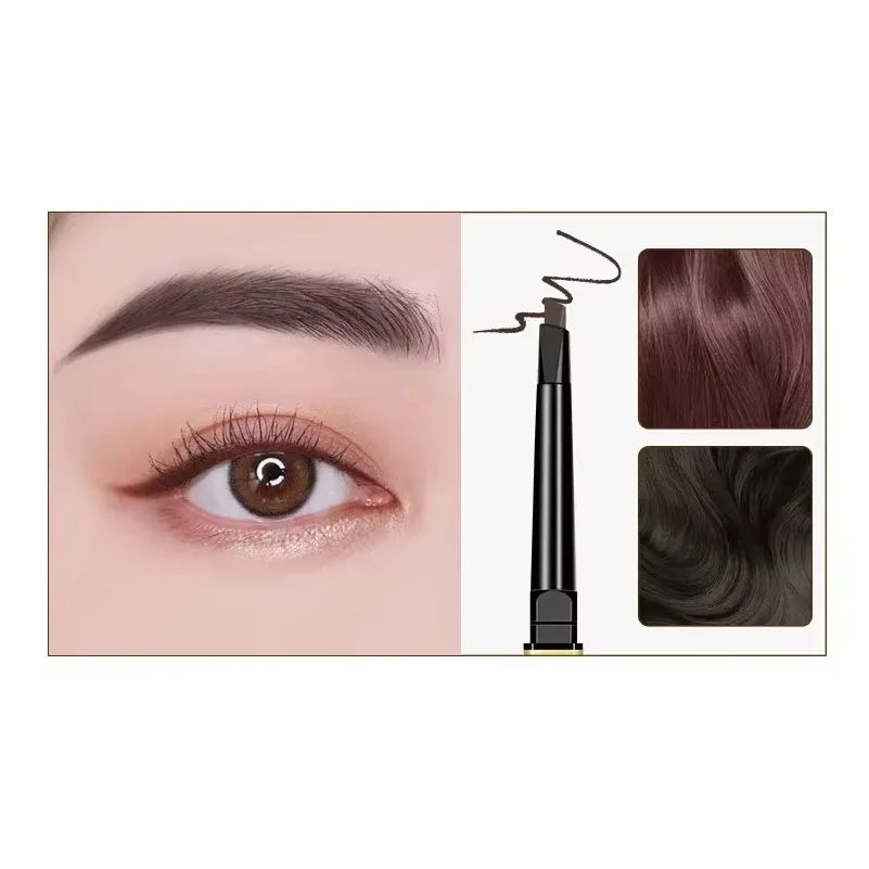 1pc Double-Headed Eyebrow Pencil Ultra-Thin 3D Definition Lasting Enhancer Pen with Brush Long Lasting Eyebrow Makeup Cosmetics