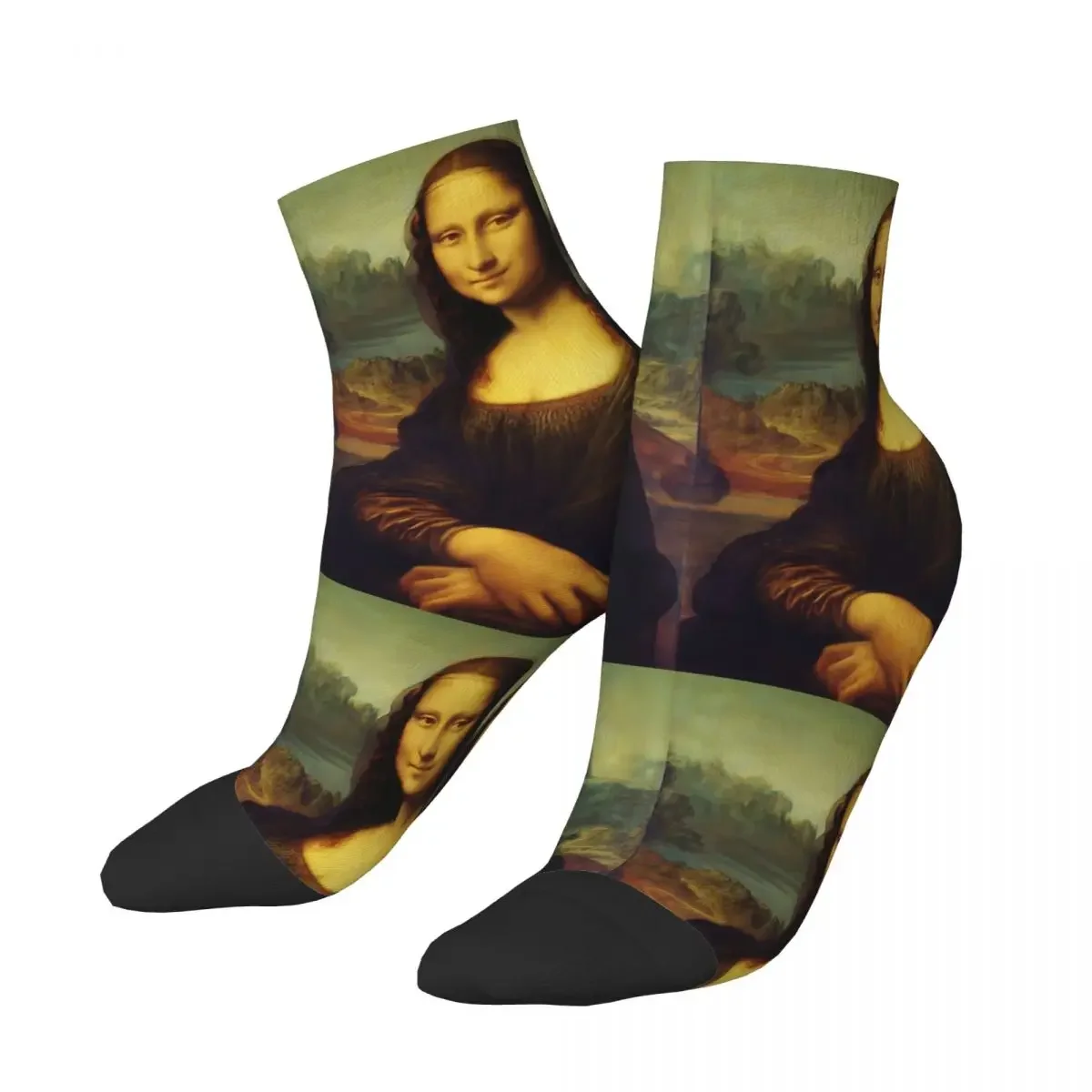 Mona Lisa - Detailed & Restored Socks Harajuku Sweat Absorbing Stockings All Season Socks Accessories for Unisex Gifts