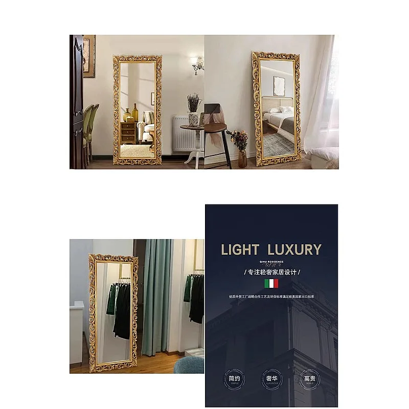 Full Length Wall Mirror Lifelike Non-Deform Unique Shape Sticker Dressing Mirror for Home Decor