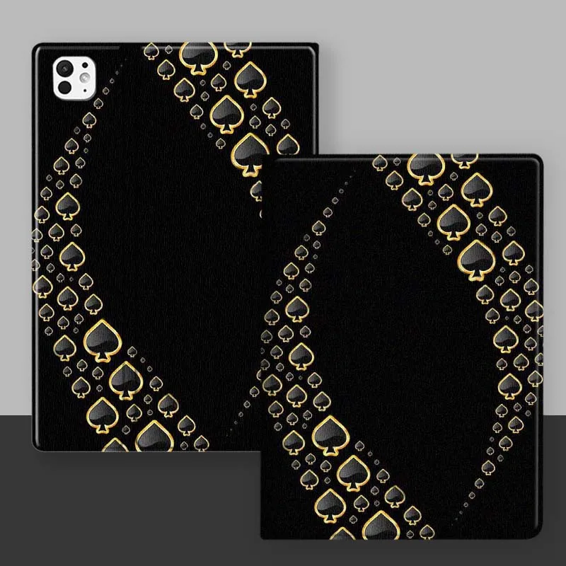 Cartoon Red Heart Pattern Cover For iPad Pro Mini Air 1 2 3 4 5 6 7 10 11 th 8 9 gen 11 M4 M5 Foldable Tablet Case