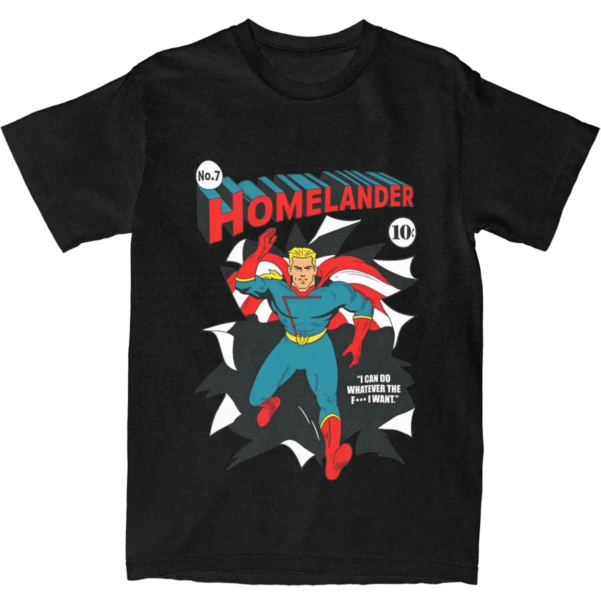 Homelander T-Shirts the boys Cotton Top Tees Summer Vintage Short-Sleeve T-Shirt O-Neck Harajuku Casual Tshirt Plus Size 5XL 6XL