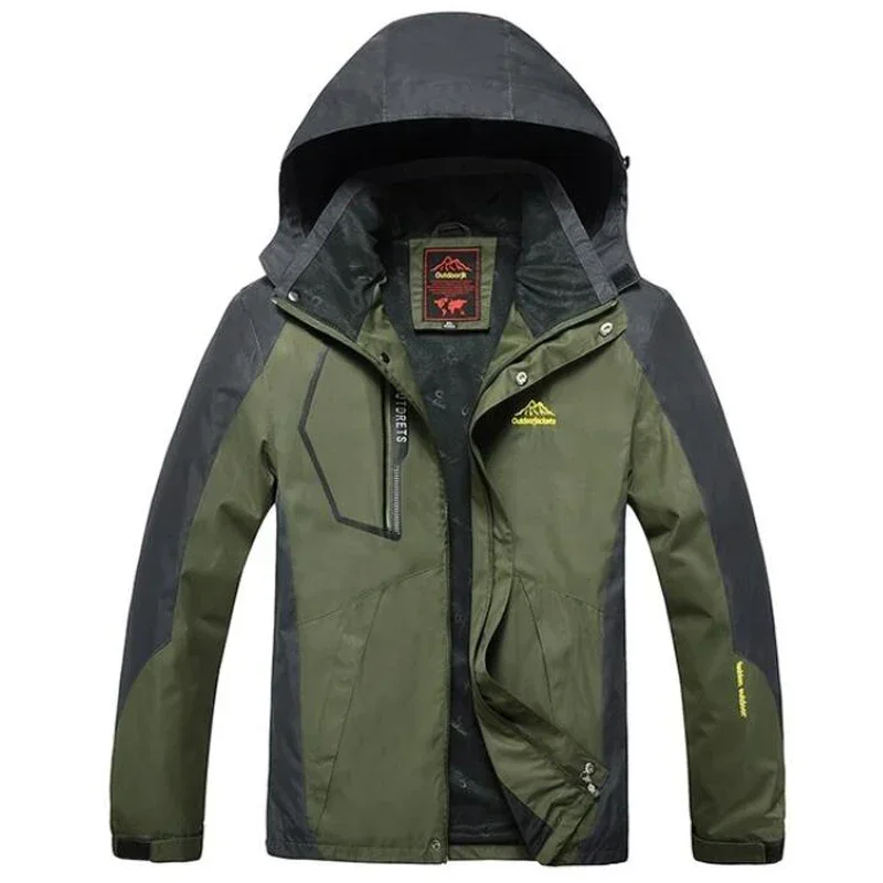 

Jacket Waterproof Windproof Hood Breathable Jackets Mens Spring Autumn Windbreak Coats Plus Size 7XL 8XL Outwear Clothes