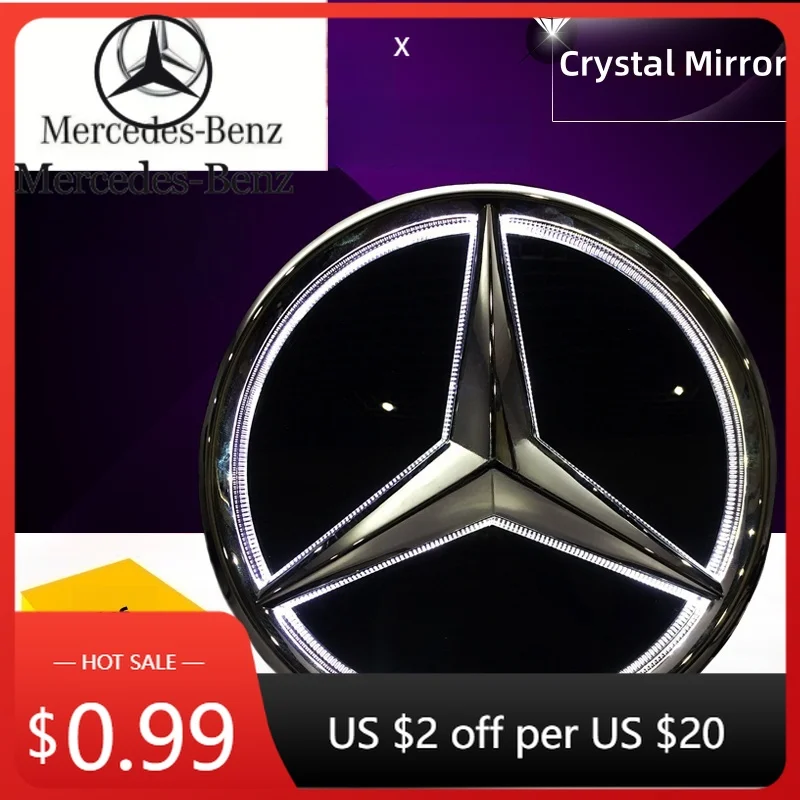 

Car Sticker Silver Border And Black Border Newest 3D Style Emblem For Mercedes Benz GLB X247 CLS C257 A W177 Front Grille Star E